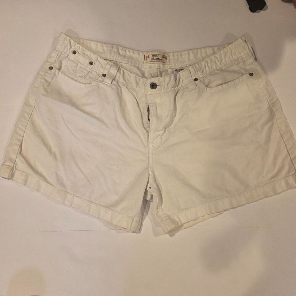 Levi Strauss 16 White Denim Shorts Stretch Summer Resort Vacation Beach Coastal